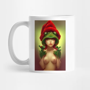 Kawaii Frog Christmas Girl Mug